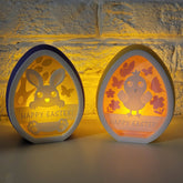 Light up Easter Egg Decor, Bunny or Chick design, 3D Printed Spring Decoration,