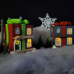 Light-Up Christmas Present Fairy House Set
