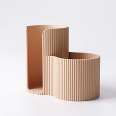 Fluted Cotton Pad & Bud Holder | Bathroom & Vanity Organiser