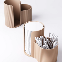 Fluted Cotton Pad & Bud Holder | Bathroom & Vanity Organiser