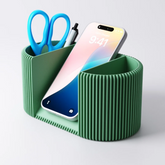 Finned Desk Organiser & Phone Holder with Pen Pot