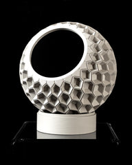 Modern planter pot with tray hexagon indoor plant pot uk made