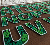 3d printed floral letters: botanical green or blossom pink wall & door decor