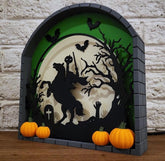 Headless horseman lightbox halloween decor spooky lamp uk made