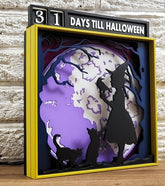 Halloween countdown witch lightbox calendar spooky decor uk made