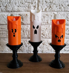 Spooky tealight candles (3-pack) | halloween decor | uk made