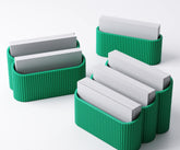 Ribbed business card holder | modern fluted design | desk stand office reception | 1, 2, 3 compartments