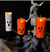 Ghost face halloween candles | led tealight holders | spooky home decor | 3-pack | 3d printed