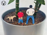 Funny plant stakes set: cheeky 'watering' decor for houseplants