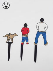 Funny plant stakes set: cheeky 'watering' decor for houseplants