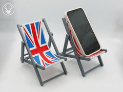 Union jack | deck chair | phone holder | mobile stand for desk | red white blue