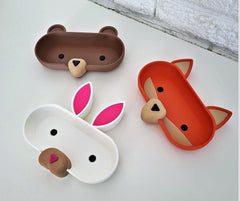 Woodland animal glasses holder: cute desk tray for kids