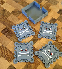 Gaming coasters set: 3d printed uk made gamer decor