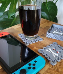 Gaming coasters set: 3d printed uk made gamer decor