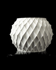 3d printed geometric plant pot: modern diamond texture with drainage