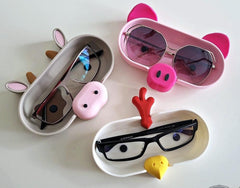 Farm animal glasses holder | kids spectacle stand cow pig | childrens eyeglass rest | cute desk organiser | farmyard nursery decor gift