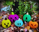 Halloween pumpkins set of 5 colourful autumn decor uk made