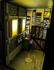 Crime scene booknook bookshelf insert murder mystery decor uk made