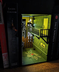 Crime scene booknook bookshelf insert murder mystery decor uk made