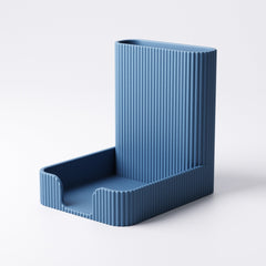 Sticky note and pen holder, Style 2 ribbed exterior, shown in a neutral colour