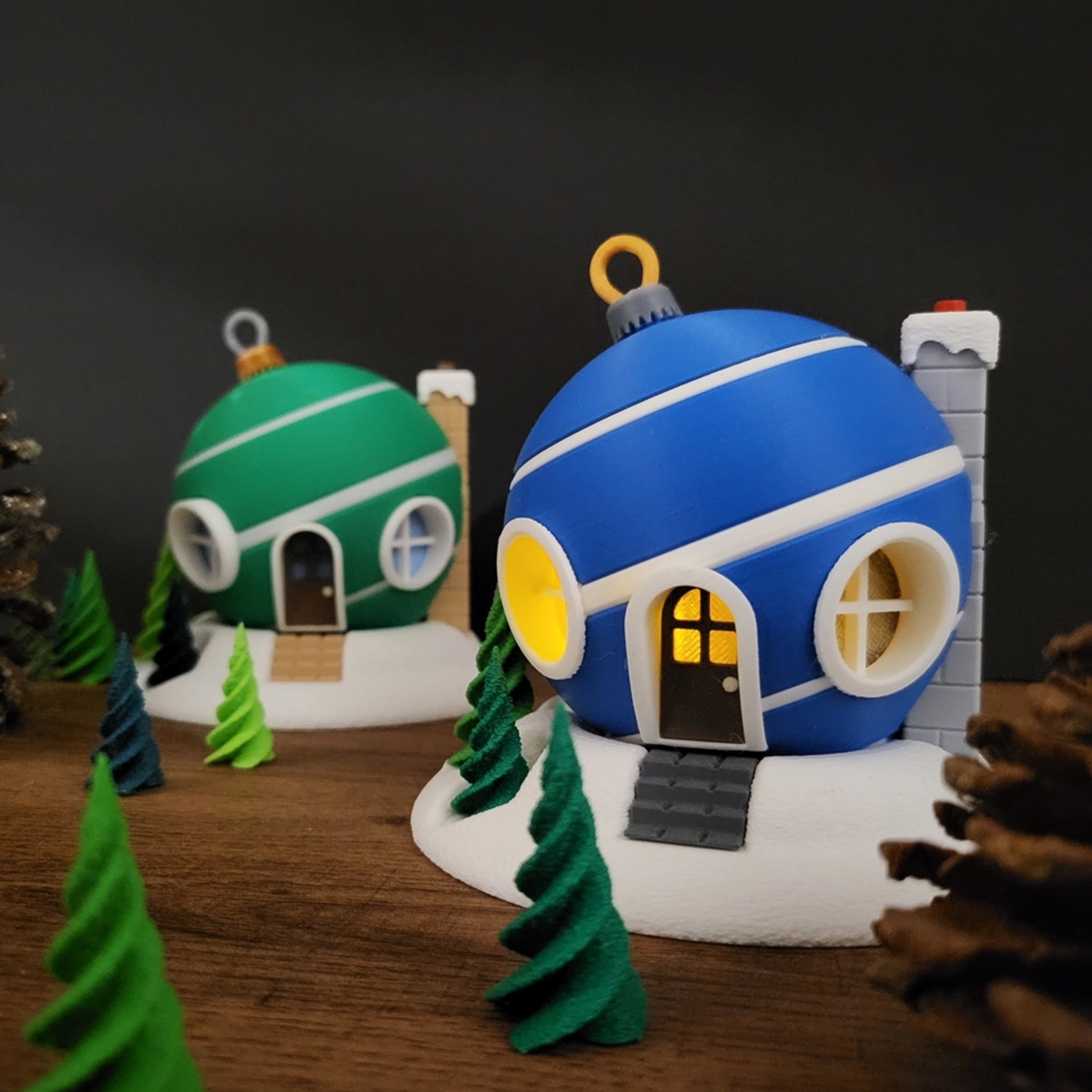 Light-Up Christmas Bauble Fairy House Set