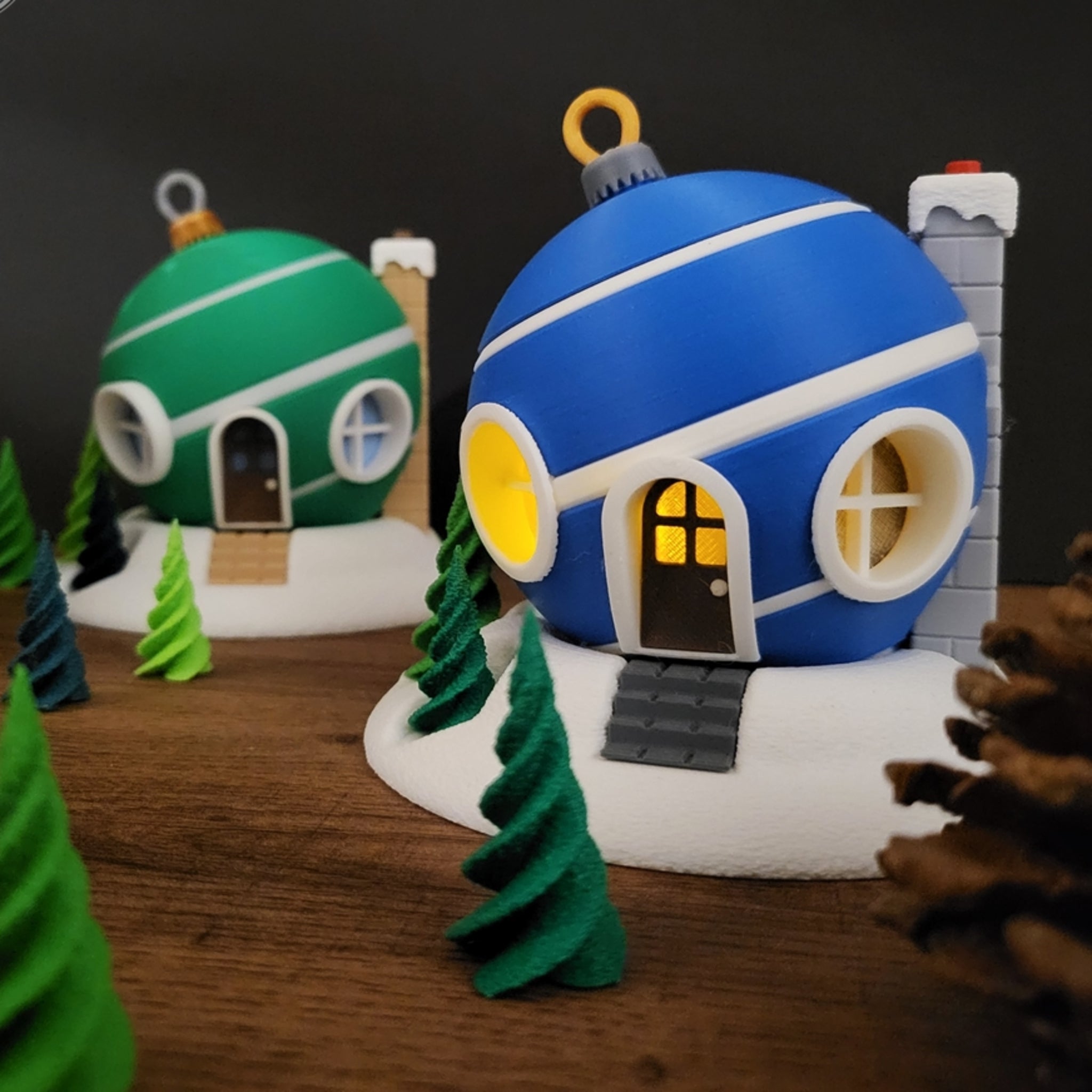 Light-Up Christmas Bauble Fairy House Set