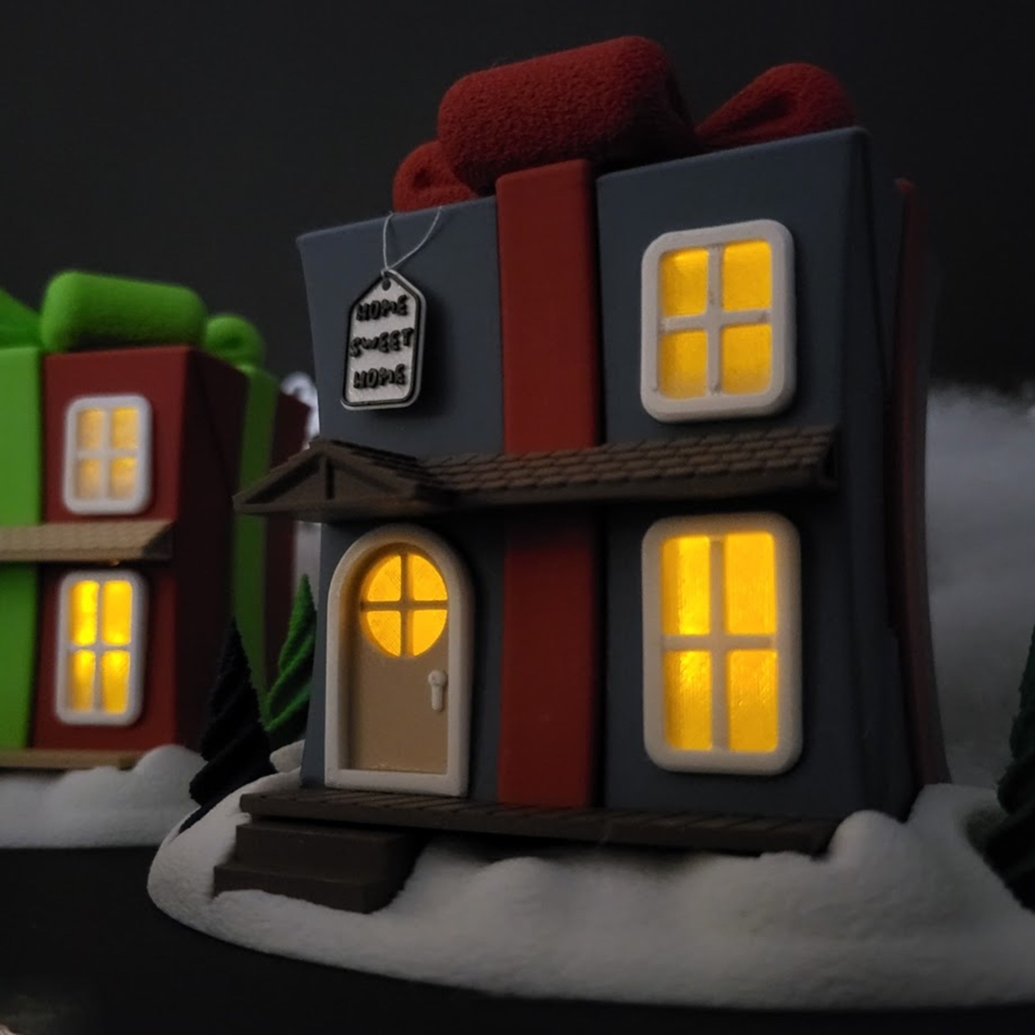 Light-Up Christmas Present Fairy House Set