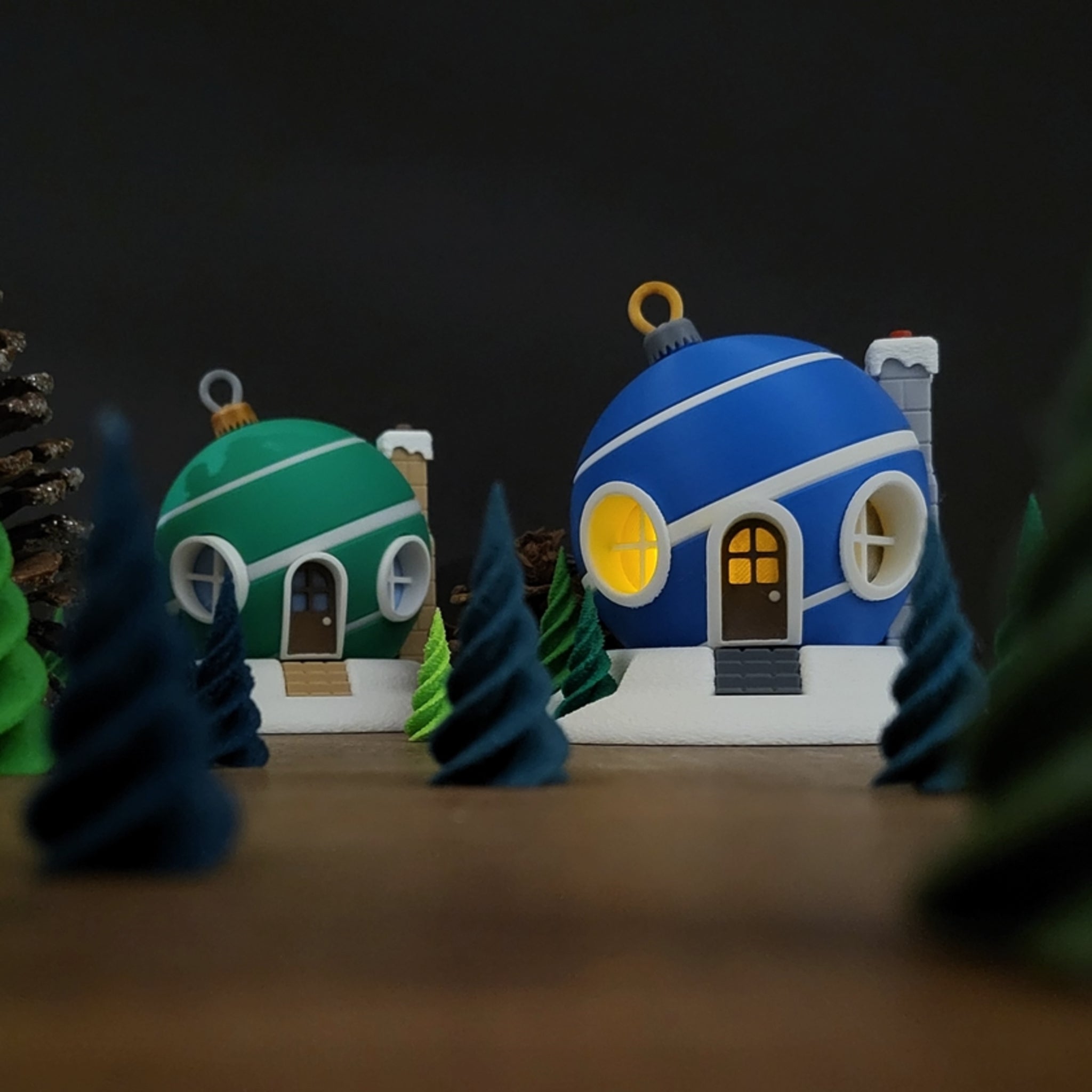 Light-Up Christmas Bauble Fairy House Set