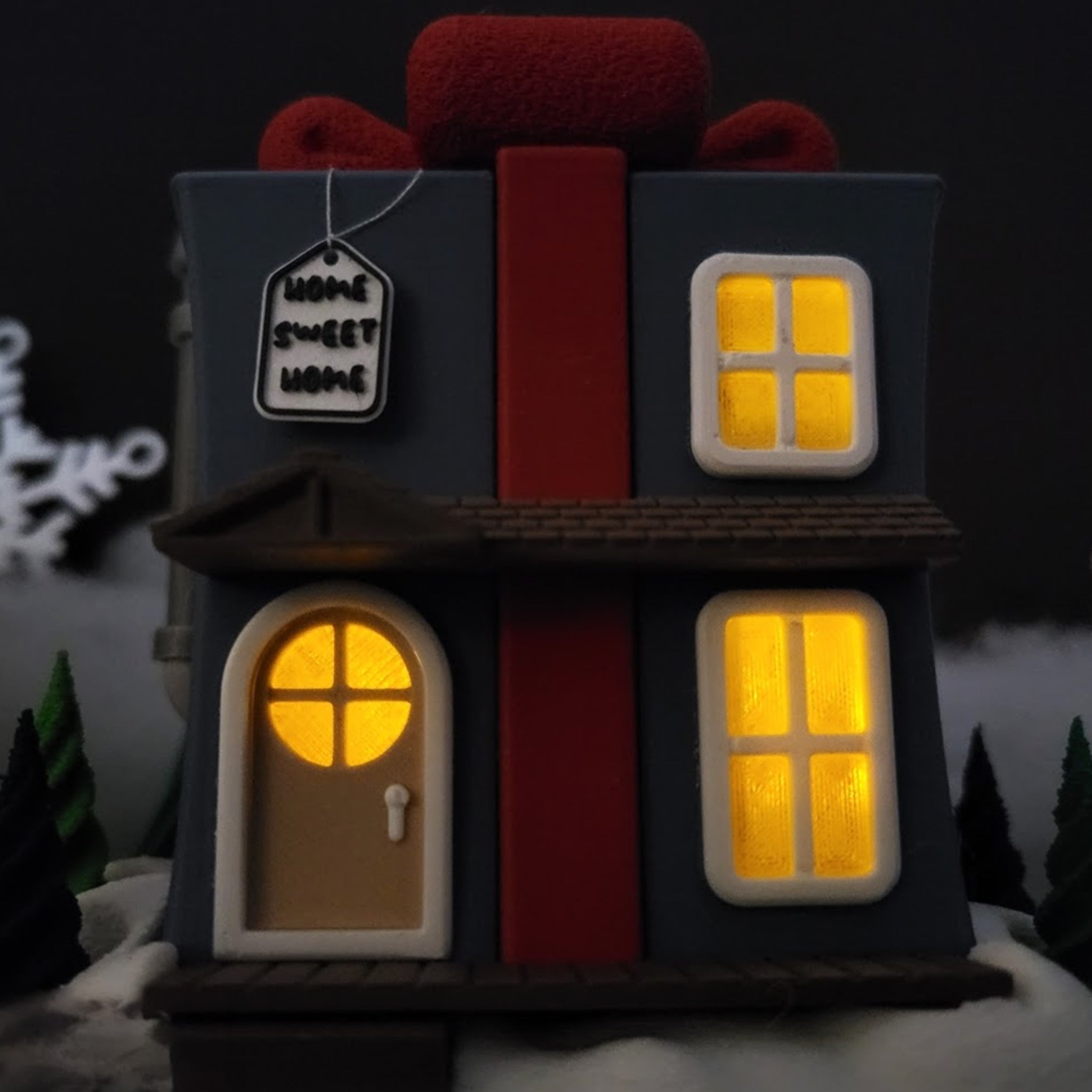 Light-Up Christmas Present Fairy House Set
