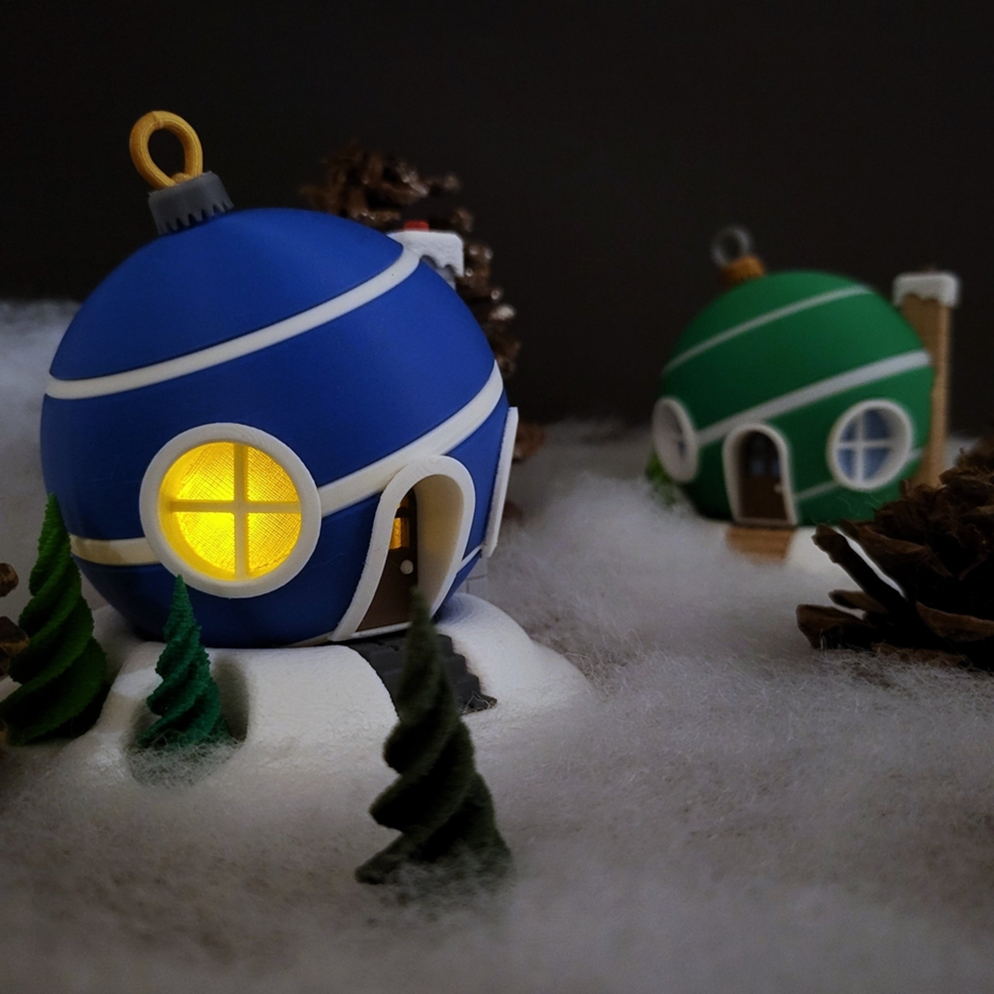 Light-Up Christmas Bauble Fairy House Set