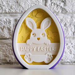 Light up Easter Egg Decor, Bunny or Chick design, 3D Printed Spring Decoration,