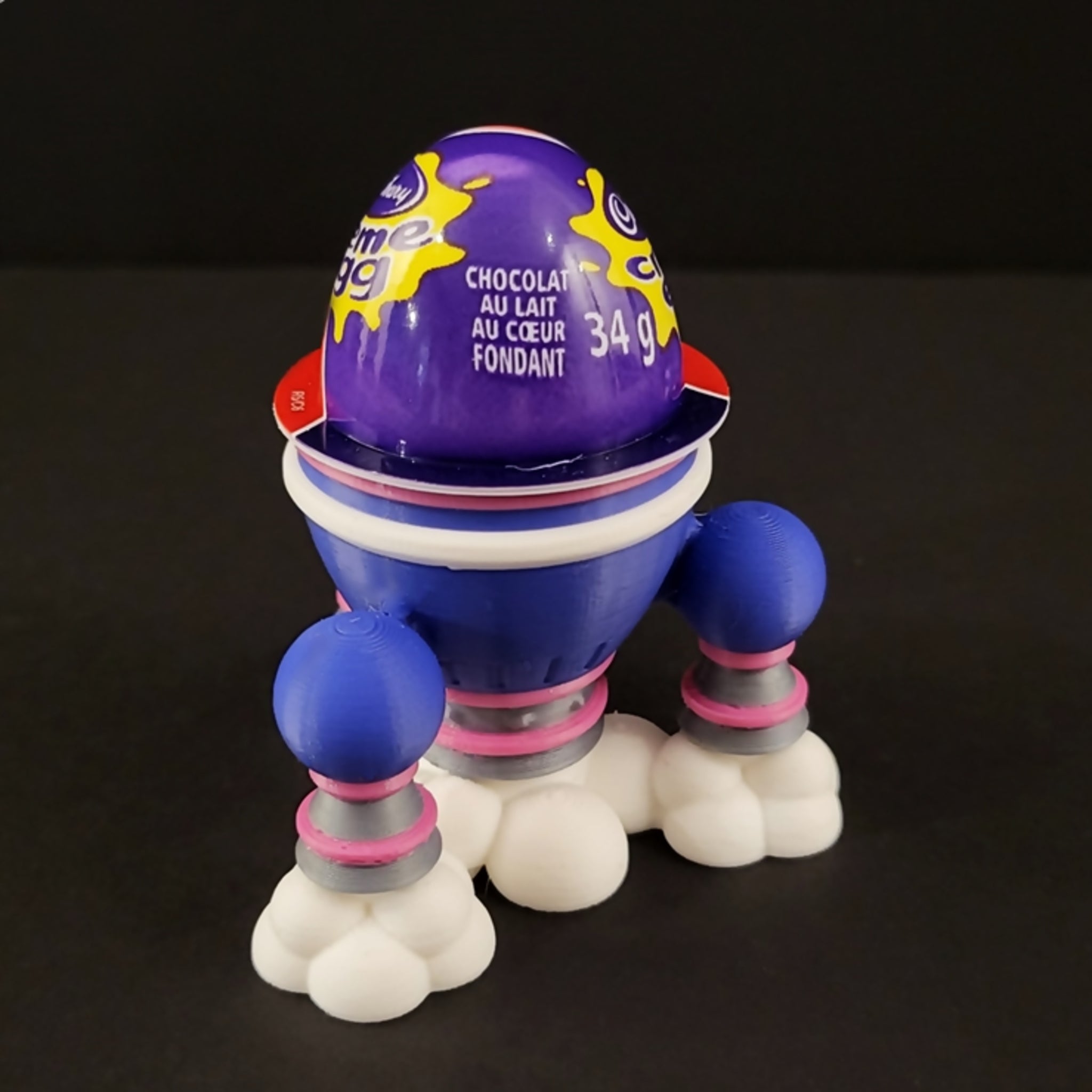 Rocket Ship Easter Egg Holder - Custom 3D Printed Space Gift