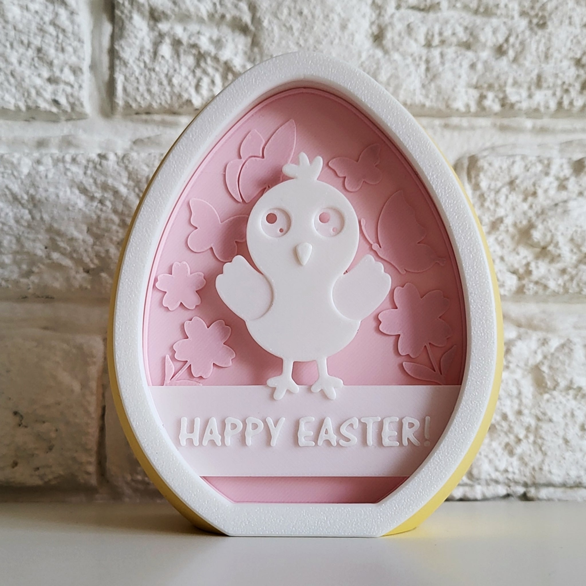 Light up Easter Egg Decor, Bunny or Chick design, 3D Printed Spring Decoration,