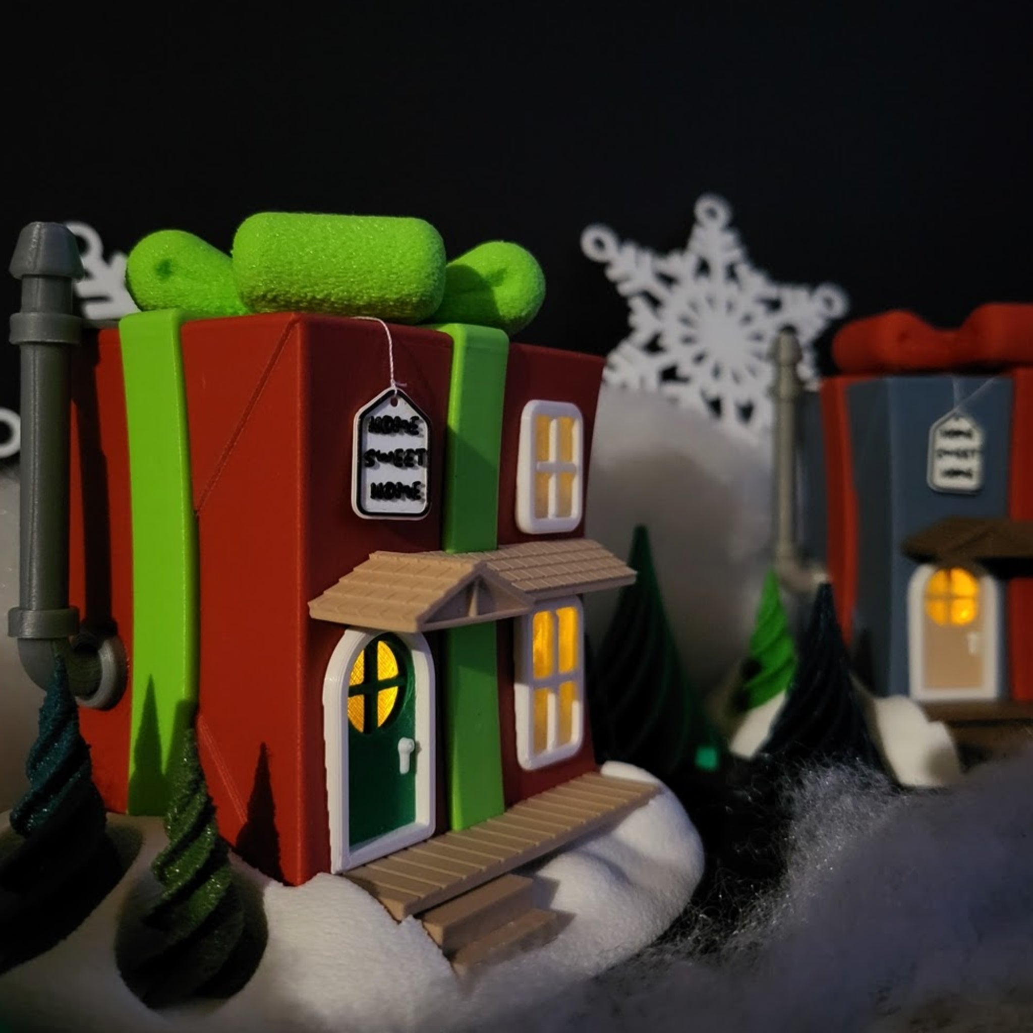 Light-Up Christmas Present Fairy House Set