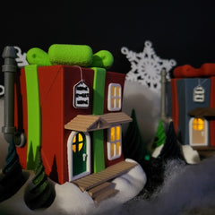 Light-Up Christmas Present Fairy House Set