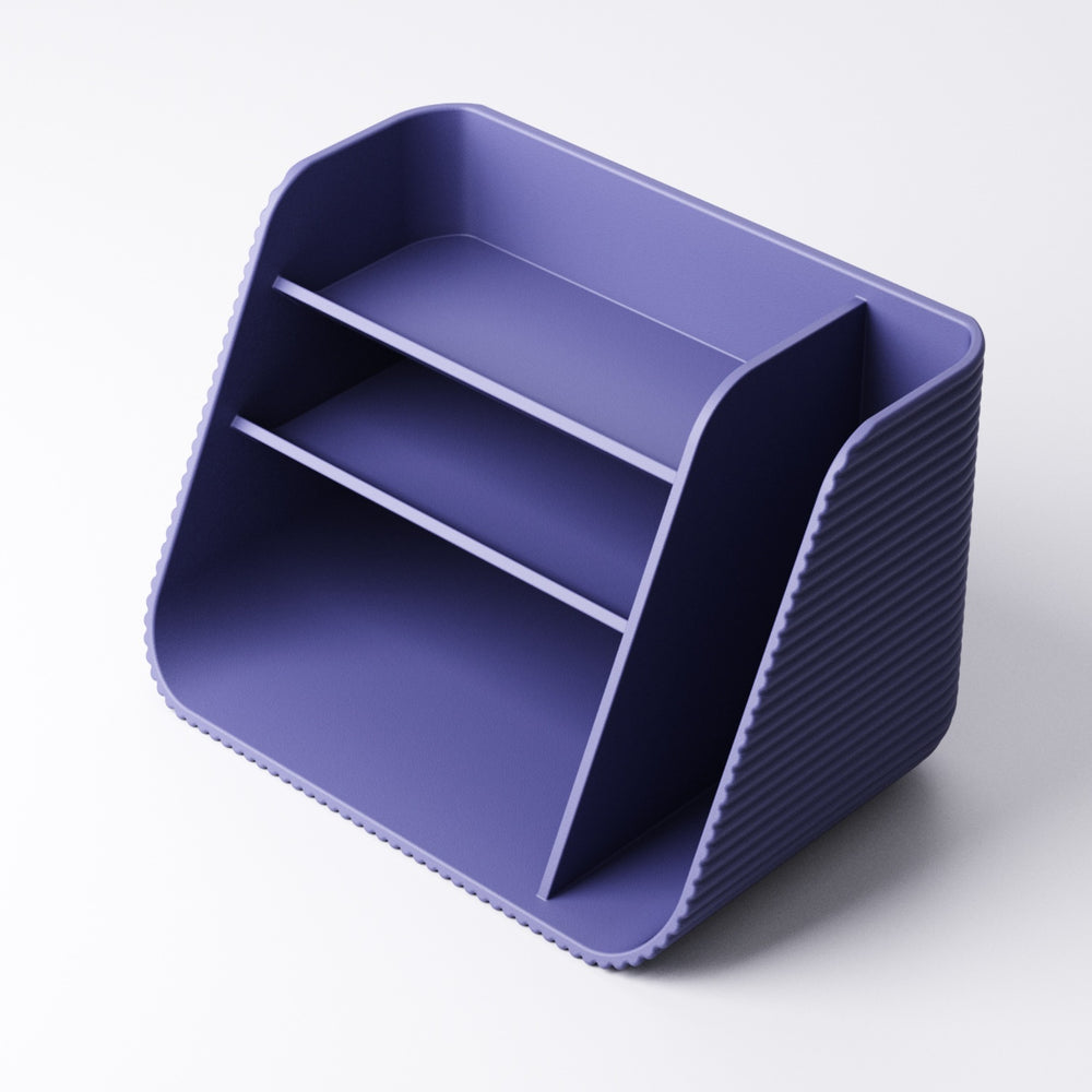 Desk organiser on a home office desk setup
