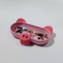 Pig glasses holder | eyewear stand | desk accessory | Pink Little Piggy |