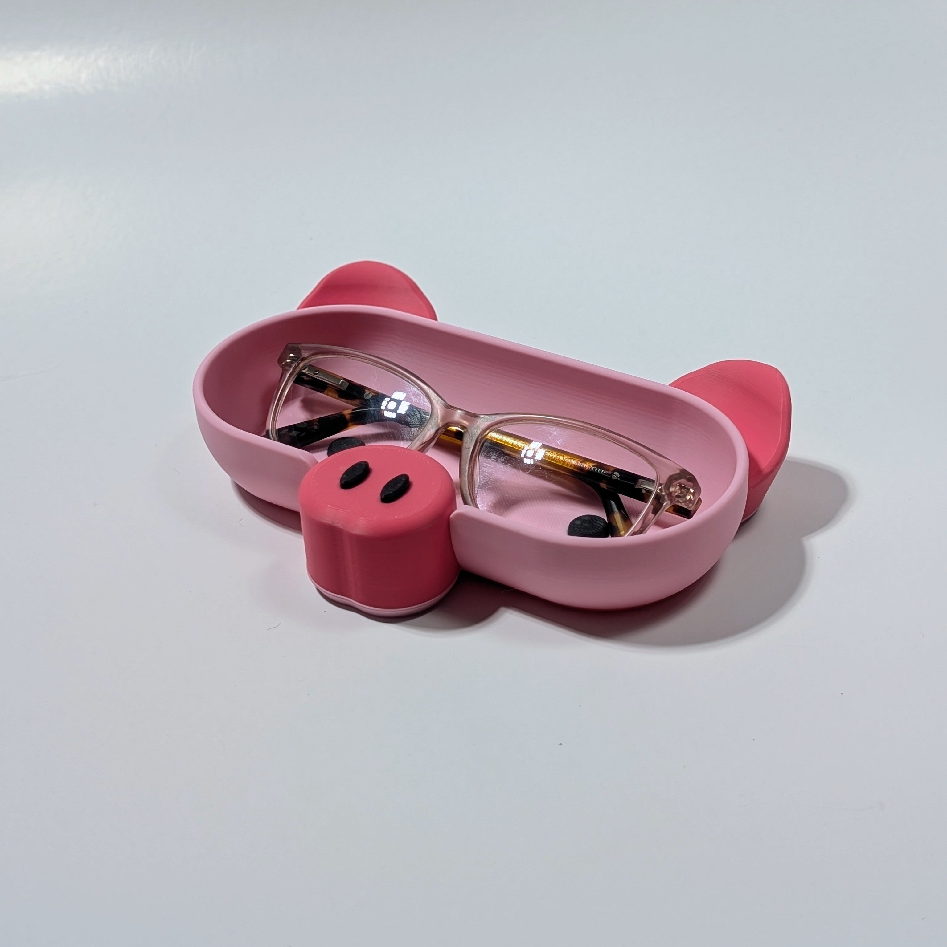 Pig glasses holder | eyewear stand | desk accessory | Pink Little Piggy |