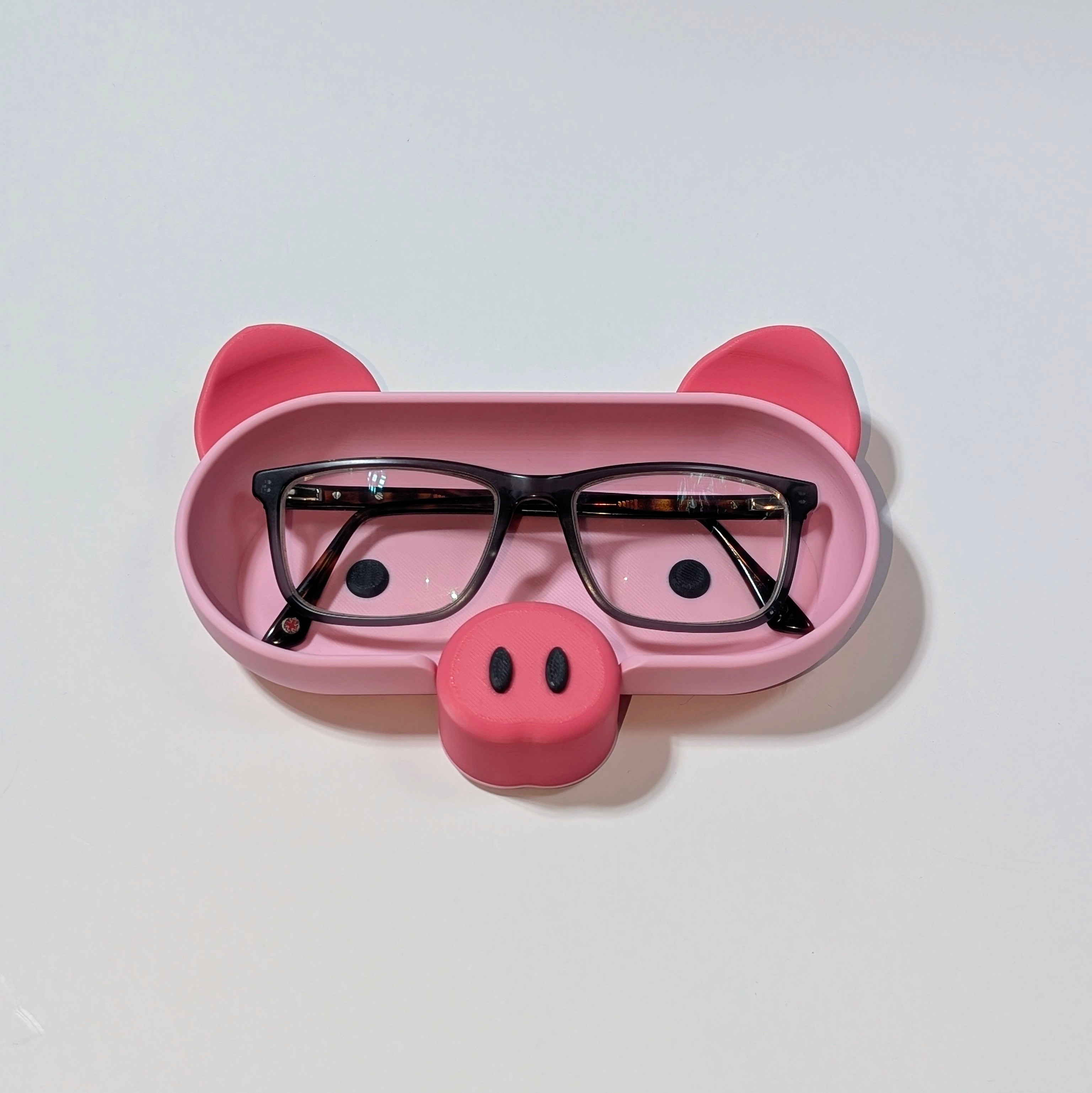Pig glasses holder | eyewear stand | desk accessory | Pink Little Piggy |