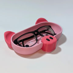 Pig glasses holder | eyewear stand | desk accessory | Pink Little Piggy |