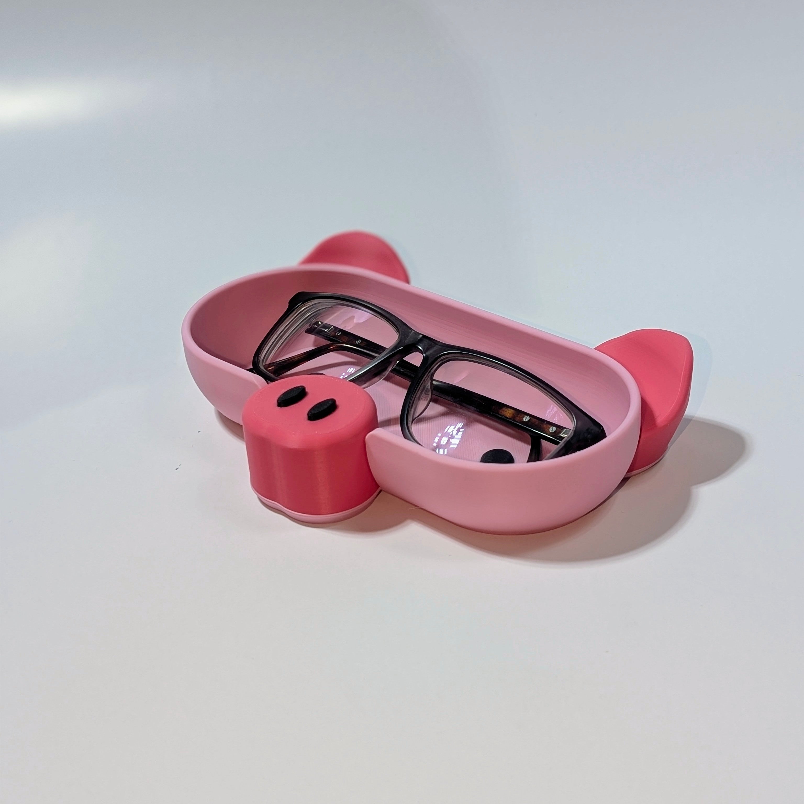 Pig glasses holder | eyewear stand | desk accessory | Pink Little Piggy |