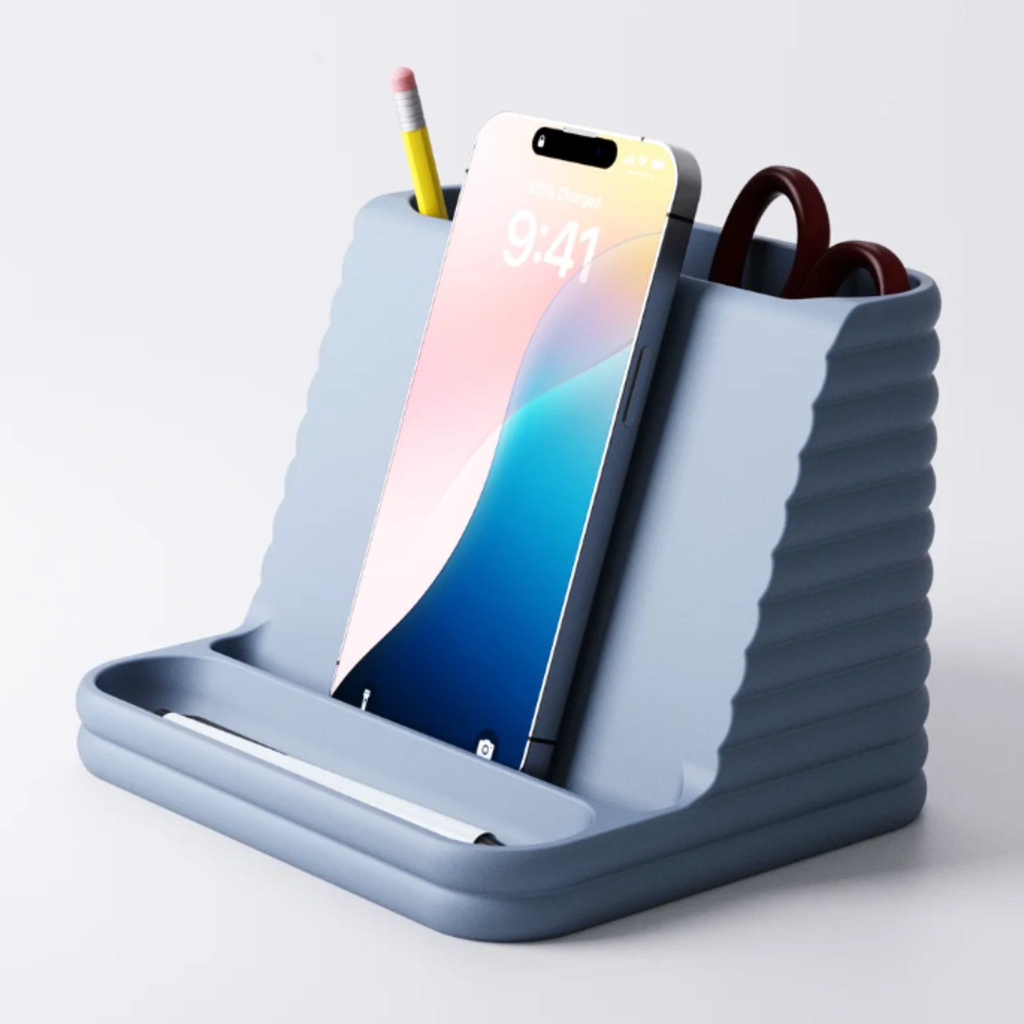 Textured Desk Organiser | Pen Pot & Phone Stand