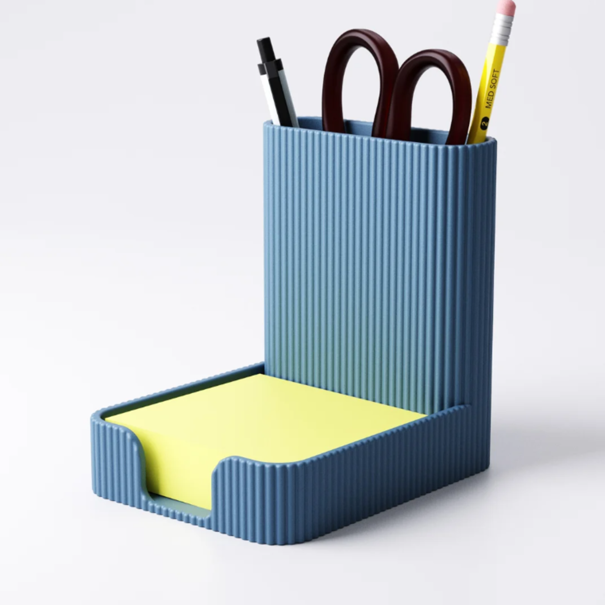 Textured Desk Organiser | Pen Pot & Sticky Note Holder