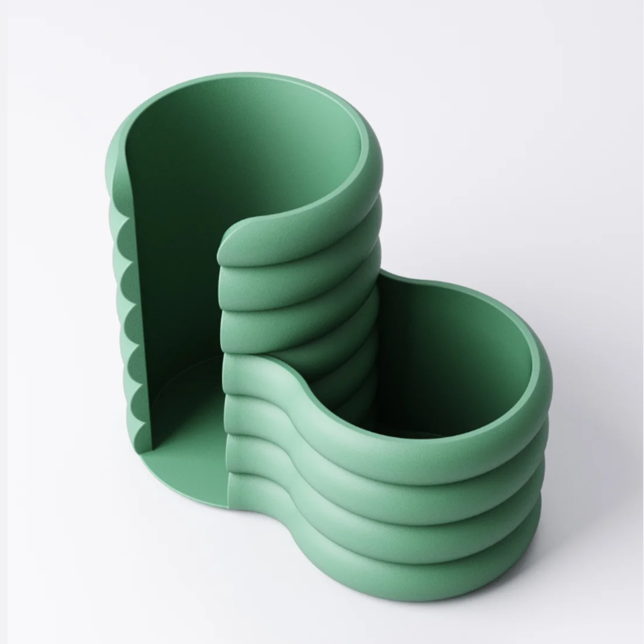 Wide Fluted Cotton Pad & Bud Holder | Bathroom & Vanity Organiser