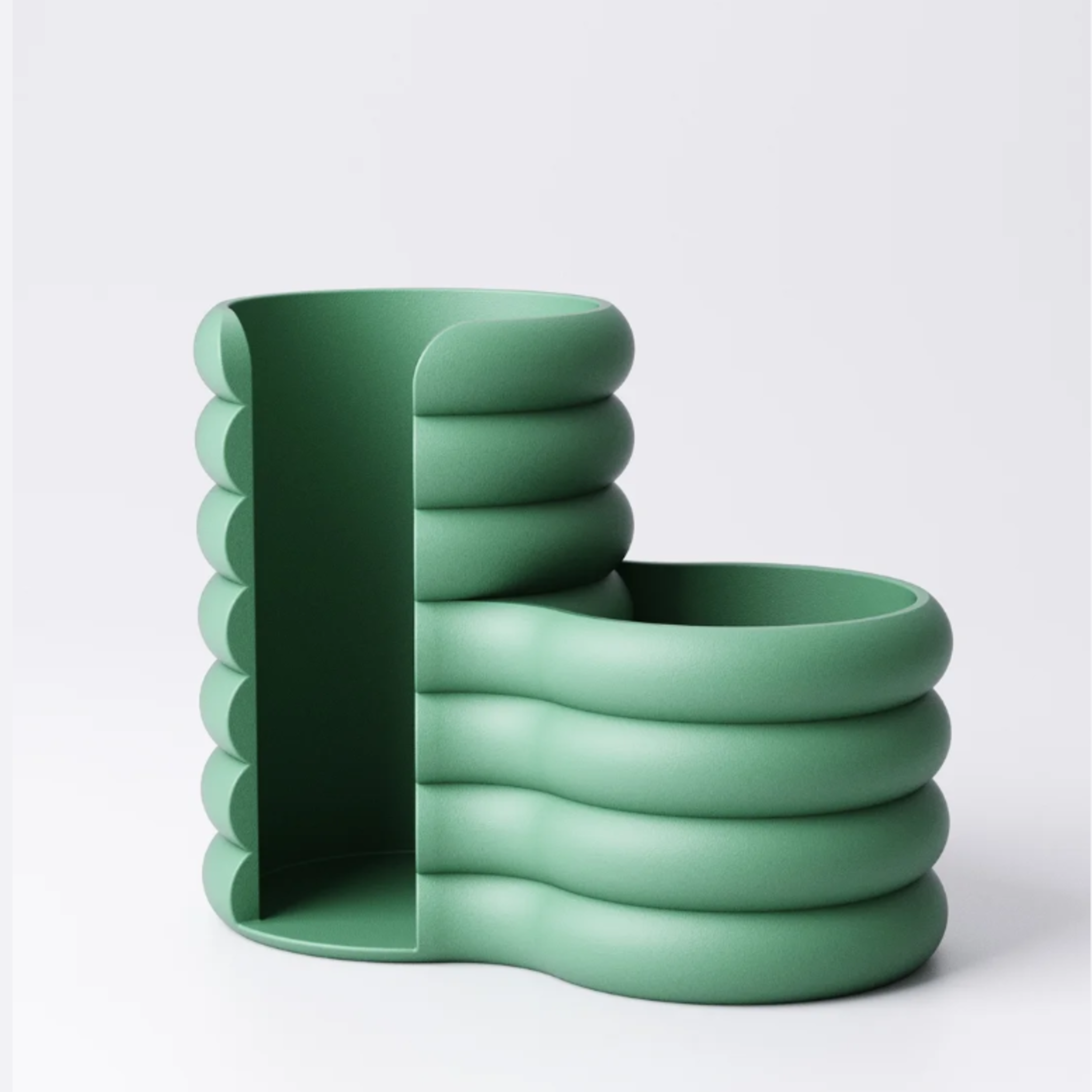 Wide Fluted Cotton Pad & Bud Holder | Bathroom & Vanity Organiser