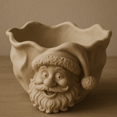 The Happy Santa 3D Printed Planter (Dual Use Planter or Candy Bowl)