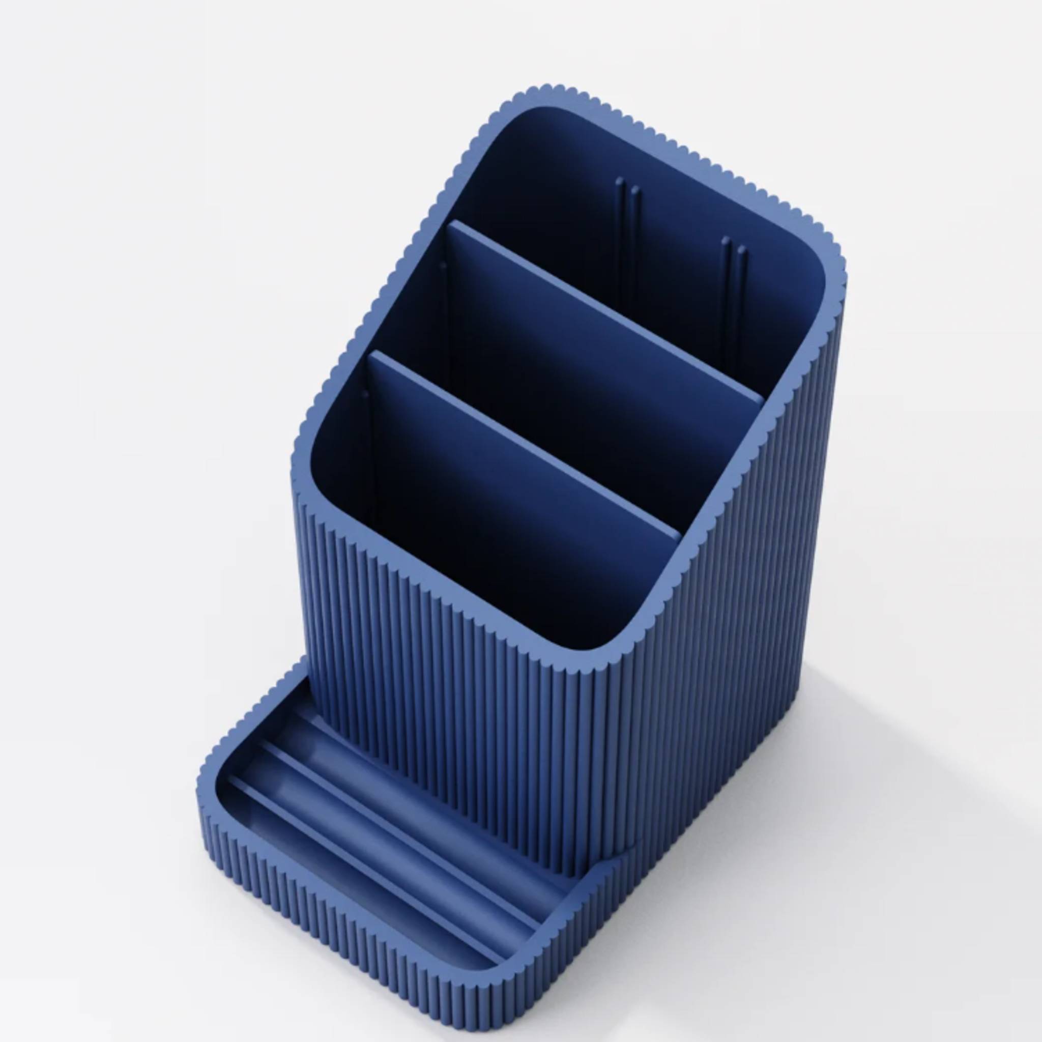 The Ribbed Desk Organiser & Multi-Angle Phone Stand