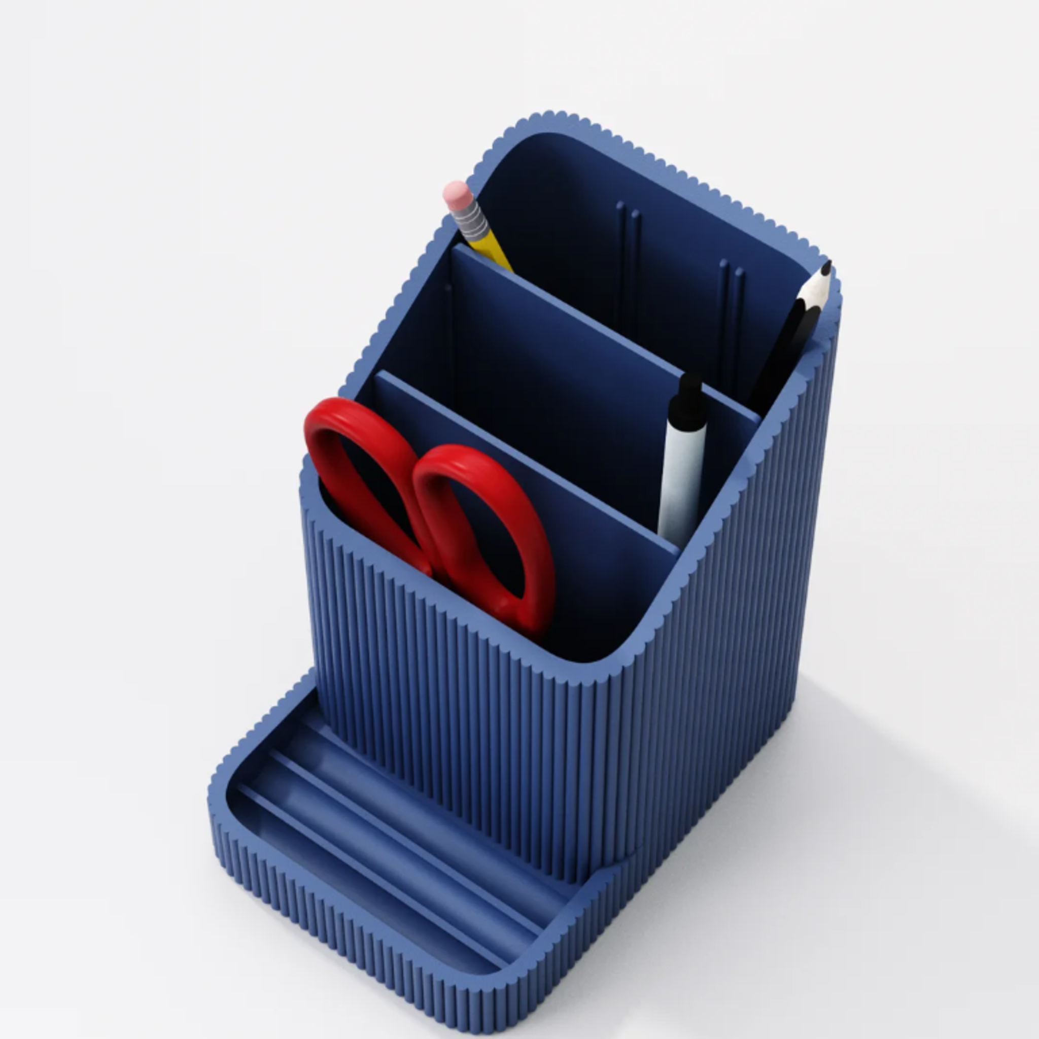 The Ribbed Desk Organiser & Multi-Angle Phone Stand