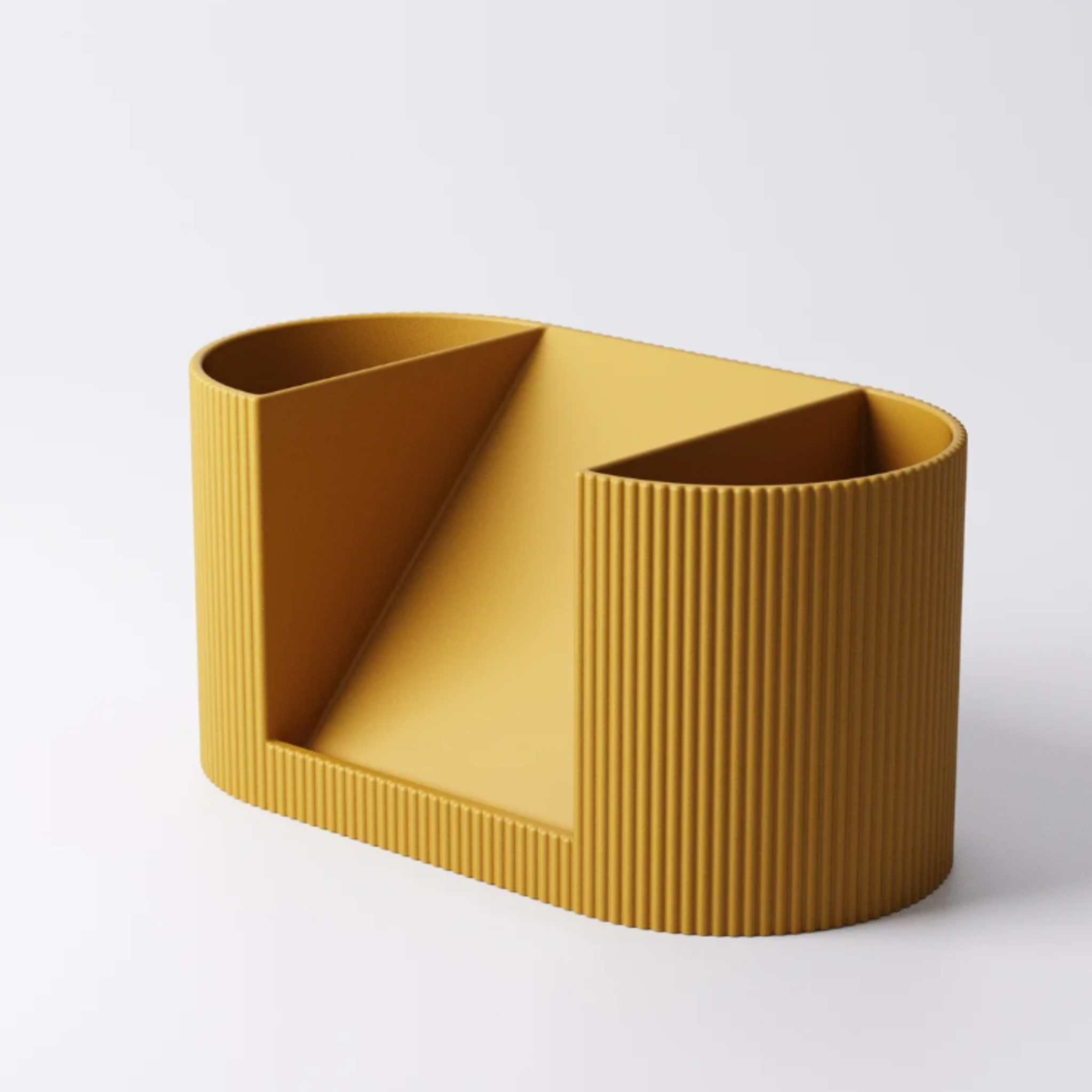Ribbed Desk Organiser & Phone Holder with Pen Pot