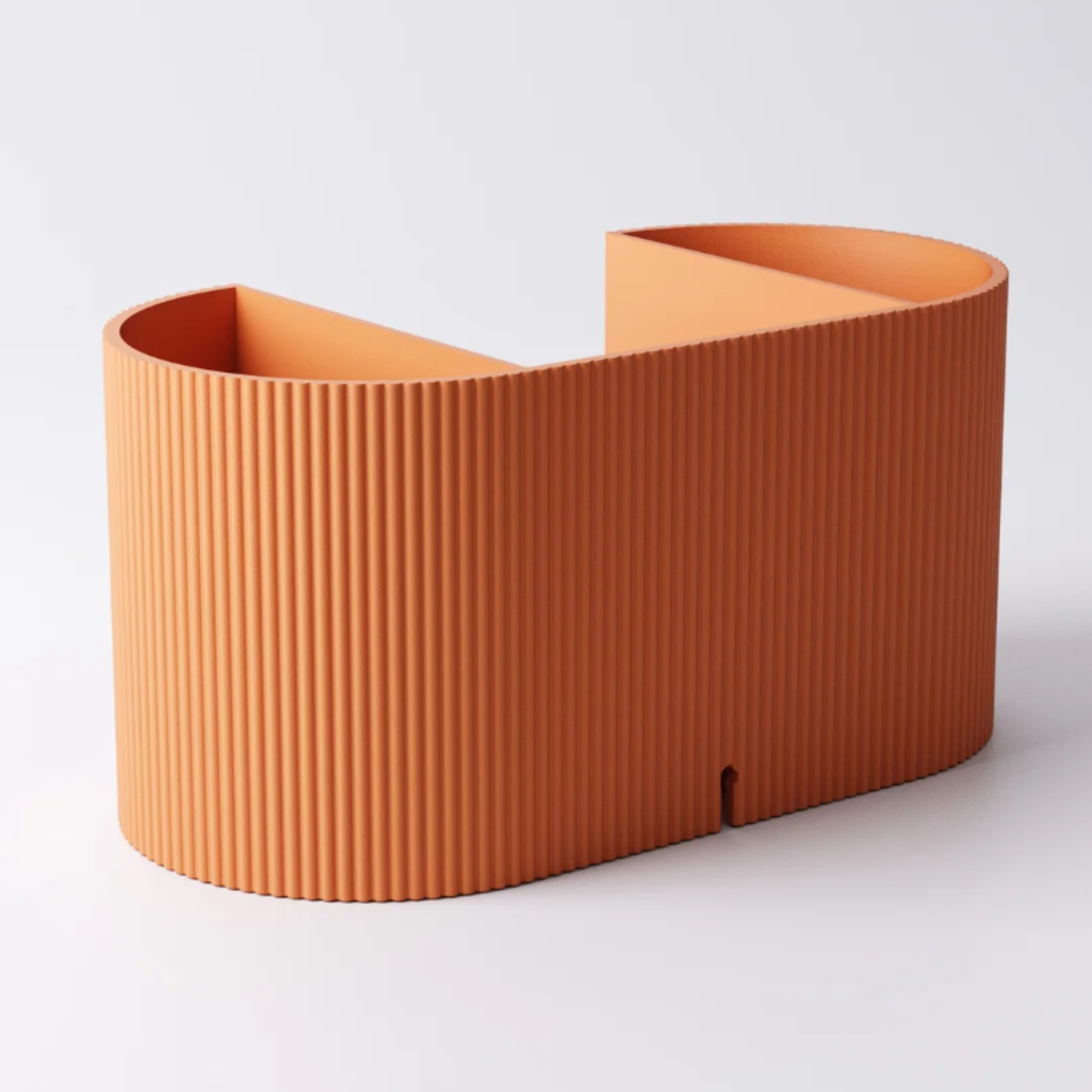 Ribbed Desk Organiser & Phone Holder with Pen Pot